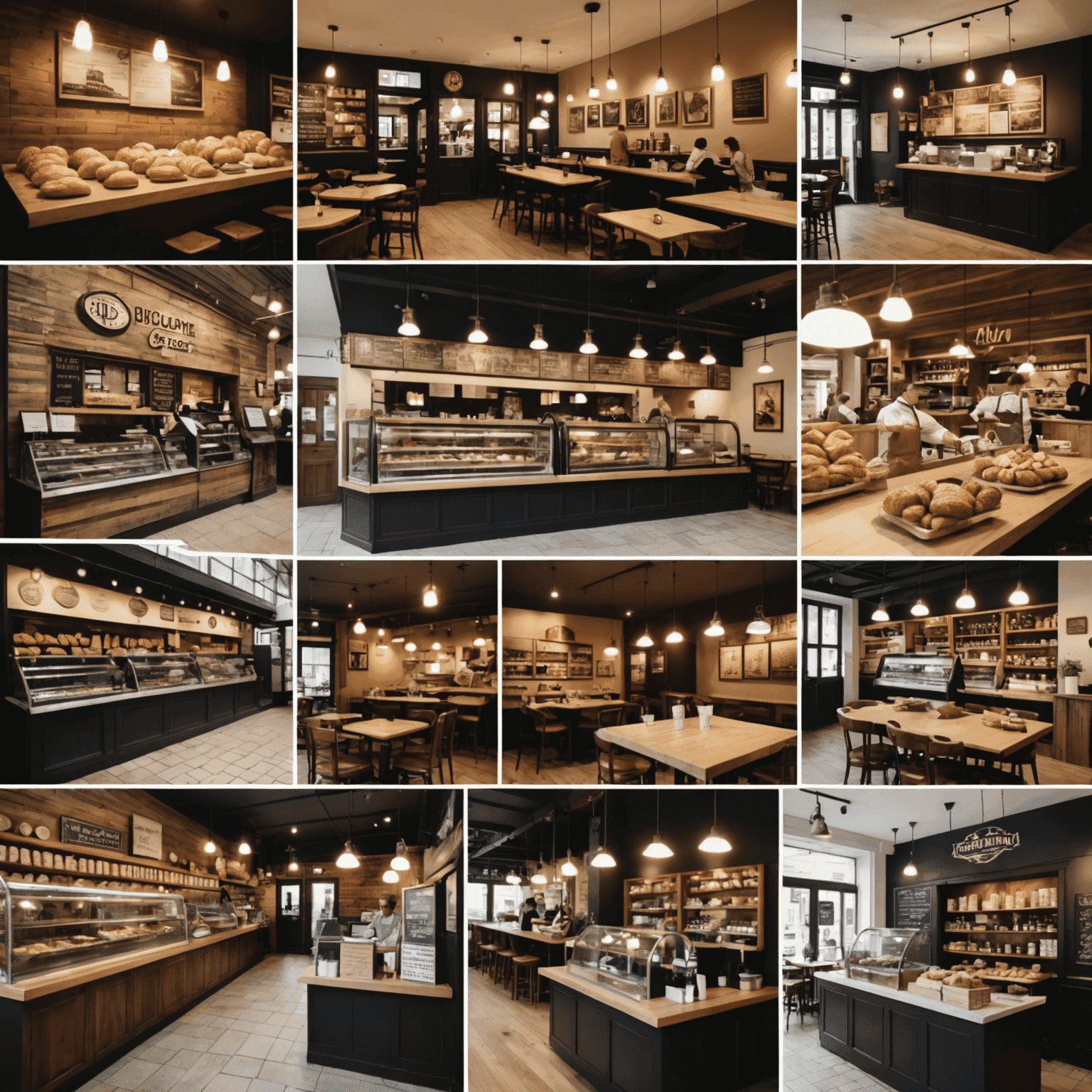 A collage of images showing the cafe's journey in Poland. It includes old photos of the original cafe, shots of staff working, and the current modern interior. Coffee beans and traditional Polish pastries are featured prominently.